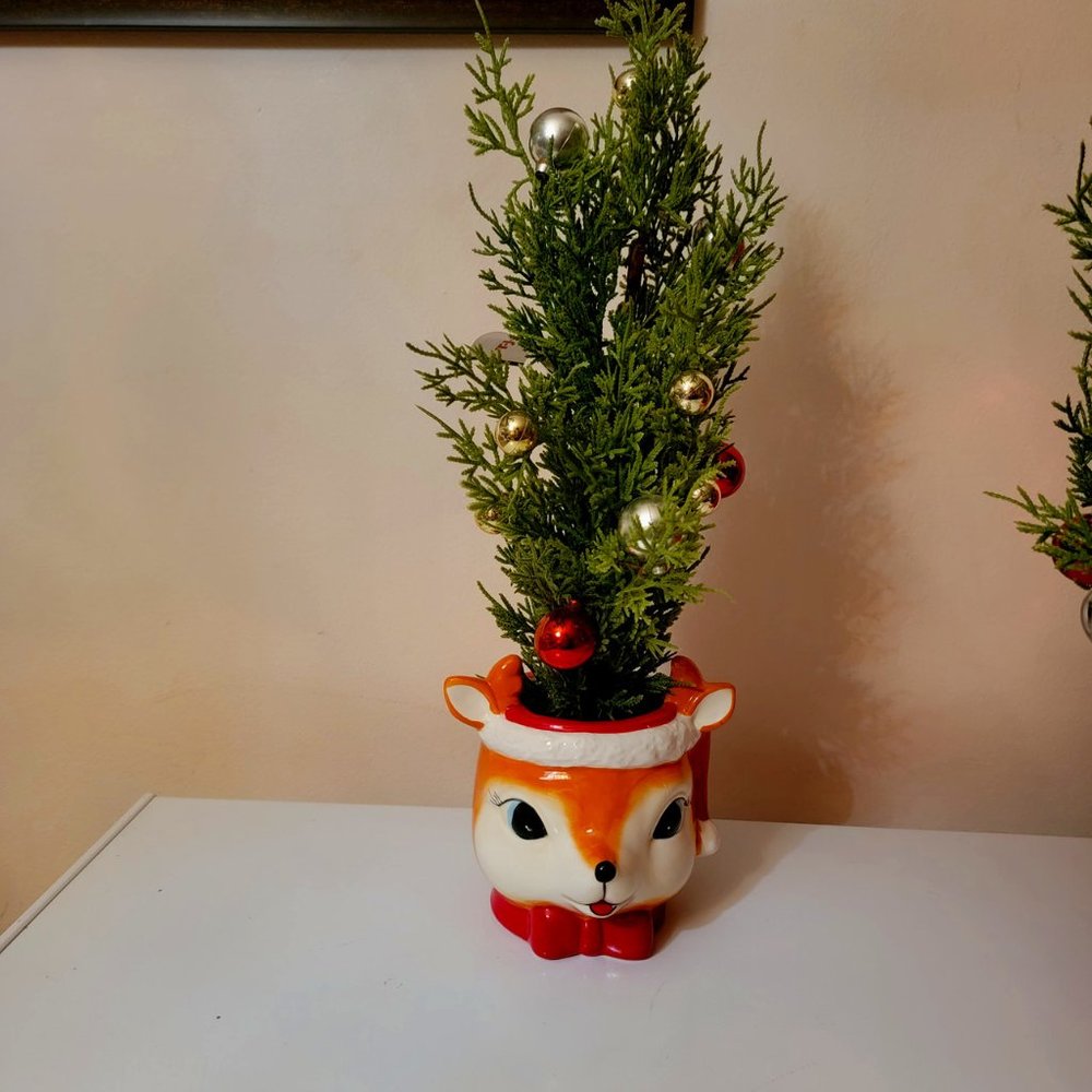 Christmas Artificial 20" Pine Fir Tree with Decorations, NWT